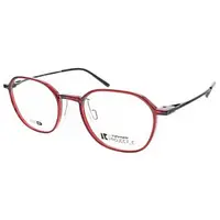 在飛比找momo購物網優惠-【Alphameer】記憶塑鋼多邊細框款眼鏡(透紅-黑#AM