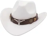 [yuksok] Casual Western Cowboy Hat Cosplay Sunshade Photo Props Wide Brim Summer Costume Sunhat for Adults Travel, Hiking, Outdoor, Fishing