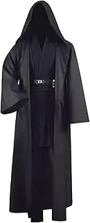 Forwacos Adult Tunic Costume for Jedi Outfit Skywalker Halloween Cosplay Costume Hooded Robe Cloak Full Set Uniform