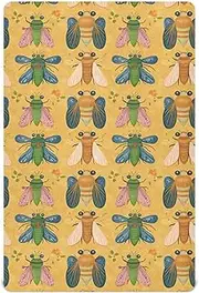 Crib Fitted Sheet for Baby Boys or Girls Soft Nursery Bed Sheet for Standard Size Crib Mattress 52x28in Cute Cicada