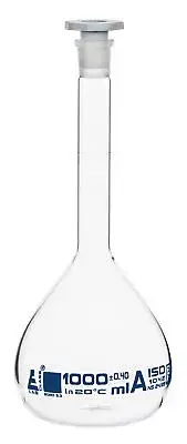 Eisco Labs 1000mL Volumetric Flask - Class A - Borosilicate Glass