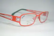 New AIGLE AG-4006 Slim Matte Red & Beige Glasses Frames w/ Geometric Temple Arms