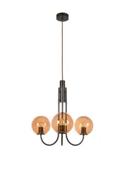 Bellini 3 Light Pendant in Bronze with Sepia Glass