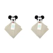 2PK Disney Mickey Baby/Kids Soft Polyester Plush Security Blanket 31x31cm