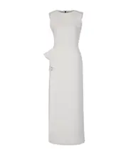 Mannerism side-slit dress 12 White
