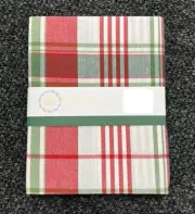 Farmhouse Rachel Ashwell Christmas Red Green Tablecloth Plaid 60”x 118” Oblong
