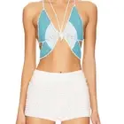 Lovers and Friends Butterfly Crochet Festival Love Top Teal & Light Blue L NWT