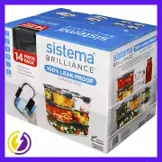 Sistema Brilliance Leakproof Food Storage Container Lunchbox 14pc Gift Set!