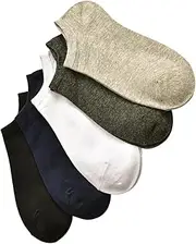 [Yardenfun] 5 Pair Mens Ankle Socks Cotton No Show Socks for Men Breathable Non-skid Low Cut Socks for Summer Black White