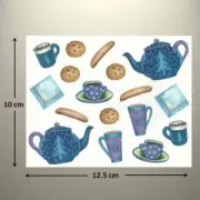 Creative Memories BLOCK STICKER - TEAPOT, TEA CUP, BISCUITS, HOT CHOCOLATE
