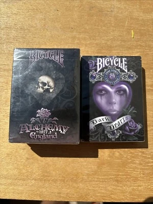 Bicycle Alchemy 1 & Alchemy II Gothic Poker Playing Cards With Dark Hearts Set