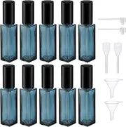 [Segbeauty] Travel Perfume Refillable Bottle, 10pcs Portable Perfume Spray Bottle 10ml, Perfume Atomiser Glass for Toner, Perfume and Cologne, Leakproof and Space-Saving (Blue)