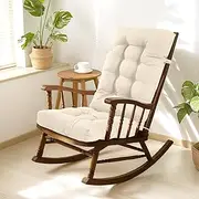 Sutteles Rocking Chair Cushion, Indoor/Outdoor Rocking Chair Cushions with Ties, Non Slip Thickened Tufted Cushions, Beige