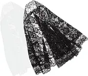 [WOFASHPURET] Bride Lace Veil Robes Satin Dress Bridal Scarf Shawls Tiaras Halloween Veil Black Veil Cashmere White Veil Veils Bride Sash Wedding Veil Short Wedding Dress Embroidered