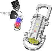 Small Keychain Flashlight - USB Rechargeable Keychain Light | Waterproof Survival Equipment with Flashing Mode for Adventure, Mountaineering, Hiking, Camping