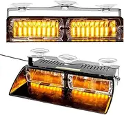 Emergency Strobe Light, 16 LED Amber Car Police Strobe Warning Flashing Light 12V, Amber Lighting