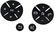 LUMIXE Button Sticker Car Steering Wheel Button Switch Trim Cover, for Mercedes, for Benz, for E Class W212 2010 2011 2012 Pre-Facelift Car Steering Wheel Switch Button(Black)