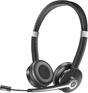 Bluetooth Headset with Noise Canceling Microphone, V5.0, Mic Mute, Wireless Handsfree Headphone for Laptop, Cell Phone, Tablet, Call Center, Office, Meeting,Online Class