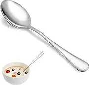 NGIRJKKLL Dinner Spoon Set,16 Pcs 7.3" Tablespoons,Premium Food Grade 18/10 Stainless Steel Spoons,Durable Metal Spoons,Tablespoon,Silverware Spoons Only,Mirror Finish & Dishwasher Safe,Use for Home,R