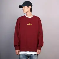 在飛比找PChome24h購物優惠-KANGOL 大學T 酒紅 刺繡 彩色 絨毛LOGO 袋鼠 