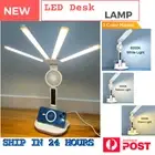 Dimmable Four-Head Touch LED Desk Lamp USB Bedside Study Reading Table Light