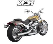 Vance & Hines Twin Slash 3" Slip-On Mufflers For 07-17 Harley Davidson Softail