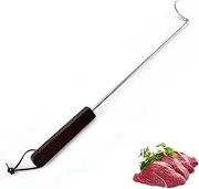 GANAZONO 2Pcs Stainless Steel Roasting Sticks with Handle Long BBQ Forks for Outdoor Cooking Non Slip Meat Hooks for Grilling Beach Cookware Supplies Silver