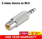 3.5mm Male to RCA Female Converter Coupler Metal Connector Stereo Audio Adapter