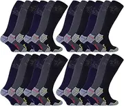 [Sock Snob] Mens Long Knee High Work Socks | 3 6 12 Pair Pack Options Heavy Duty Reinforced Heel Socks for Steel Toe Boots