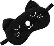 Outanaya 1Pc Adorable Cat Design Sleeping Eye Mask Soft Cartoon Eye Shade for Comfortable Naps Flexible Elastic Band Skin Friendly Material for Travel and Adults