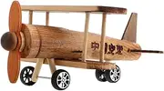 Vintage Wooden Airplane Ornament Retro Biplane Model for Desktop Decor Home Decor
