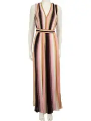 M Missoni Striped Metallic Knitted Maxi Dress