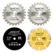 4 Pack Combo 4-1/2 Inch Compact Circular Saw Blade Set with 3 8 Arbor New