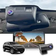 Fitcamx 4K Front and Rear Dash Cam Adapts for Jeep Grand Cherokee 2014-2024 (HD2-6072), OEM Look, 2160P+1080P HD Video, Loop Recording G-Sensor, WiFi & APP, Easy to Use, 128GB Card