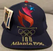 VTG 1996 Atlanta Olympics Snapback Hat Logo 7 Athletic Spellout Cap 90s w/ tag