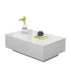 White Four-drawer High-gloss Coffee Table-J
