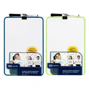 2PK Quartet Double Sided Magnetic Whiteboard Dry Erase Lap Board Assorted Colour