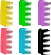 12 Pcs Wide Tooth Combs Large Tooth Combs for Wet Hair, Curly Hair, Thick Hair and Long Hair No Handle Styling Shampoo Comb for Women Men (6 colors)