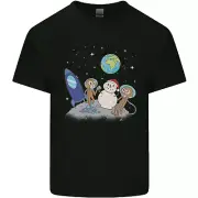 Space Monkeys Aliens UFO Christmas Snowman Kids T-Shirt Childrens