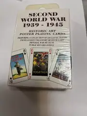 Second World War 1939-1945 Historic Art Poster Playing Cards Belgium New WWII