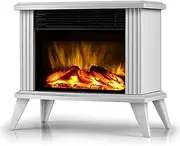 Freestanding Electric Fireplace Stove Heater Log Burner Electric Fire Stove with Realistic Flame Effect Portable Indoor Space Heater Overheat Protection 750/1500W (Color : White)