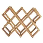 Foldable Wooden Wine Rack Organizer Display Shelf Holds 10 Wine Bottles For Wine