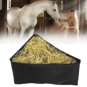 Large Capacity Hay Feeder Black Horse Grass Bag Durable Triangle Hay Bag Stall!