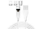 TEGAL E540 3A Magnetic Fast Charging Data Cable White 3 in 1 2m
