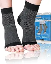 aZengear Ankle Support Sleeves (2 Pairs) for Men and Women - Plantar Fasciitis Socks, Fast Foot Pain Relief, Arch Heel Brace for Achilles Tendon (S/M)