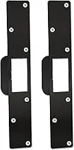 Bryzaxu Latch Strike Plate 2 Pcs Deadbolt Strike Plate Door Backplate, Door Latch Restorer Strike Plate Large Hole, Door Latch Guard, Door Latch Plate, Home Security Door Reinforcement Sets (Black)