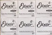 Elixir Nanoweb Bronze Acoustic Guitar String Lot Of 6 .013,17,26,35,45,56 NEW