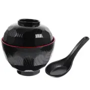 1 Set of Miso Food Bowl with Spoon Japanese Food Container Miso Soup Serving