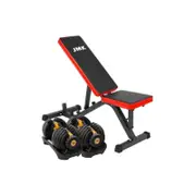 Powertrain 24kg Adjustable Dumbbell Home Gym Exercise Bench Gold