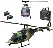 C138 206 Remote Controlled Helicopter Aircraft Plane Drone RC Heli Single Rotor No Ailerons 6CH 6-Axis Gyroscope Altitude Hovering W/Optical Flow Localization 2Battery for Adults Beginners (Green）